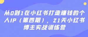 从0到1在小红书打造赚钱的个人IP（第四期），21天小红书博主实战训练营-一米创业记