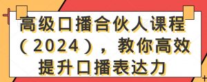 高级口播合伙人课程（2024），教你高效提升口播表达力-一米创业记