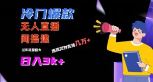 冷门爆款直播间手把手搭建，流量巨大，日入3k+【揭秘】-一米创业记