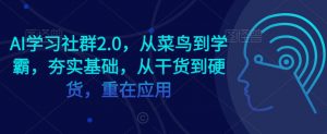 AI学习社群2.0，从菜鸟到学霸，夯实基础，从干货到硬货，重在应用-一米创业记