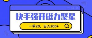 信息差赚钱项目，快手强开磁力聚星，一单20，日入200+【揭秘】-一米创业记