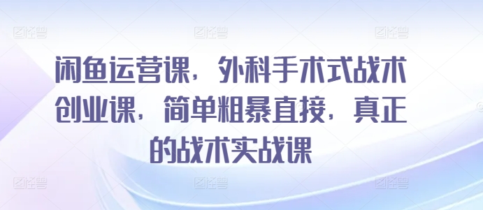 闲鱼运营课，外科手术式战术创业课，简单粗暴直接，真正的战术实战课-一米创业记