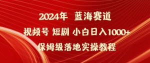 2024年视频号短剧新玩法小白日入1000+保姆级落地实操教程【揭秘】-一米创业记