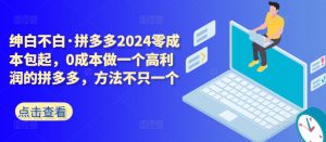 拼多多2024零成本包起,0成本做一个高利润的拼多多,方法不只一个-一米创业记