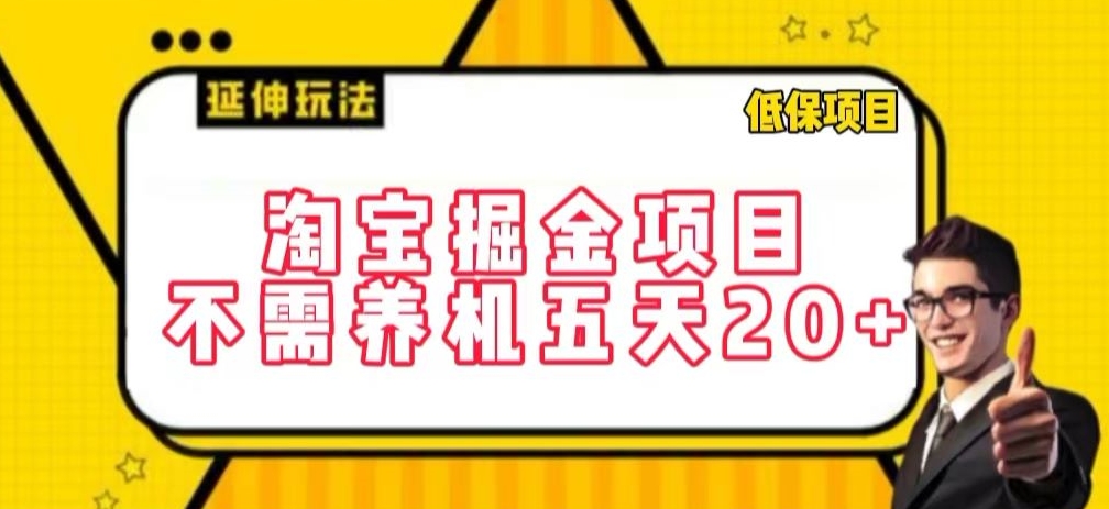 淘宝掘金项目，不需养机，五天20+，每天只需要花三四个小时【揭秘】-一米创业记