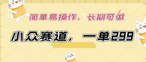 小众赛道，一单299.简单易操作，长期可做【揭秘】-一米创业记