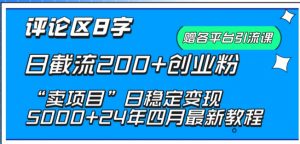 抖音评论区8字日截流200+创业粉 “卖项目”日稳定变现5000+【揭秘】-一米创业记