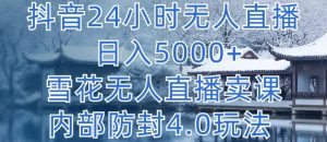 抖音24小时无人直播 日入5000+，雪花无人直播卖课，内部防封4.0玩法【揭秘】-一米创业记