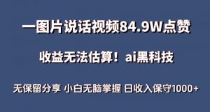 一图片说话视频84.9W点赞，收益无法估算，ai赛道蓝海项目，小白无脑掌握日收入保守1000+【揭秘】-一米创业记
