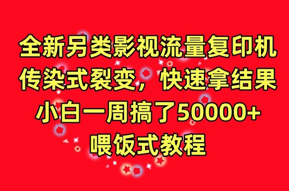 全新另类影视流量复印机,传染式裂变,快速拿结果,小白一周搞了50000+,喂饭式教程【揭秘】-一米创业记