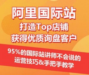 【阿里国际站】打造Top店铺&获得优质询盘客户，​95%的国际站讲师不会说的运营技巧-一米创业记