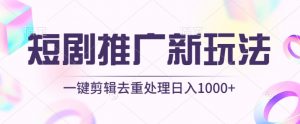 短剧推广新玩法，不剪辑，工具助力一键过原创，日入1000+【揭秘】-一米创业记
