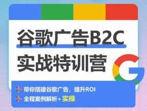 谷歌广告B2C实战特训营，500+谷歌账户总结经验，实战演示如何从0-1搭建广告账户-一米创业记