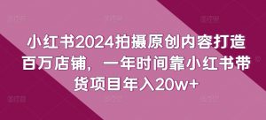小红书2024拍摄原创内容打造百万店铺,一年时间靠小红书带货项目年入20w+-一米创业记