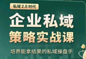 私域2.0：企业私域策略实战课，培养能拿结果的私域操盘手-一米创业记
