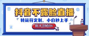 抖音不露脸直播，转运符定制，小白秒上手，音浪收到手软【揭秘】-一米创业记