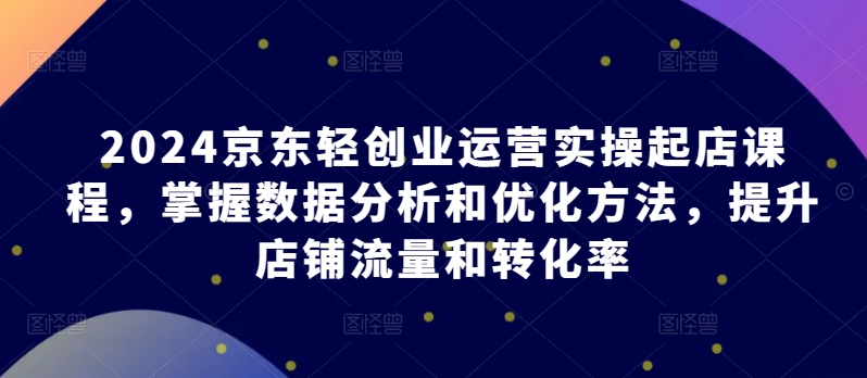 2024京东轻创业运营实操起店课程，掌握数据分析和优化方法，提升店铺流量和转化率-一米创业记