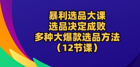 暴利选品大课：选品决定成败，教你多种大爆款选品方法(12节课)-一米创业记