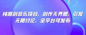 纯原创音乐项目，创作无界限，引发无限讨论，全平台可发布【揭秘】-一米创业记