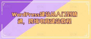 WordPress建站从入门到精通,跨境电商建站教程-一米创业记