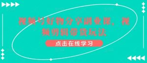 视频号好物分享副业课，视频剪辑带货玩法-一米创业记