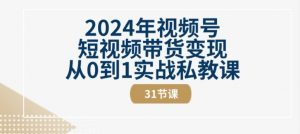 2024年视频号短视频带货变现从0到1实战私教课(31节视频课)-一米创业记