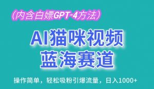 AI猫咪视频蓝海赛道，操作简单，轻松吸粉引爆流量，日入1K【揭秘】-一米创业记