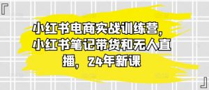 小红书电商实战训练营，小红书笔记带货和无人直播，24年新课-一米创业记