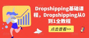 Dropshipping基础课程，Dropshipping从0到1全教程-一米创业记