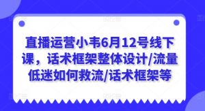 直播运营小韦6月12号线下课，话术框架整体设计/流量低迷如何救流/话术框架等-一米创业记