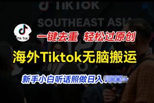 海外Tiktok短视频无脑搬运，一键去重轻松过原创，新手小白听话照做日入几张【揭秘】-一米创业记