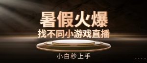 暑假火爆找不同小游戏直播间，小白秒上手【揭秘】-一米创业记