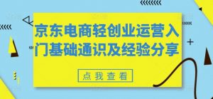 京东电商轻创业运营入门基础通识及经验分享-一米创业记