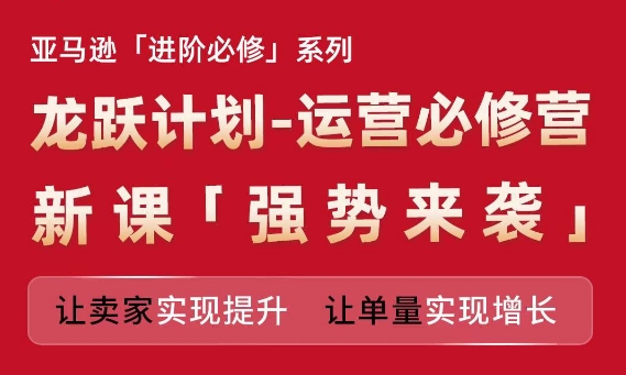 亚马逊进阶必修系列，龙跃计划-运营必修营新课，让卖家实现提升 让单量实现增长-一米创业记