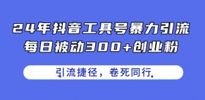 24年抖音工具号暴力引流，每日被动300+创业粉，创业粉捷径，卷死同行【揭秘】-一米创业记