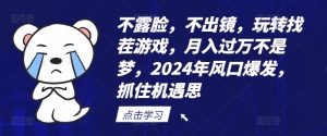 不露脸，不出镜，玩转找茬游戏，月入过万不是梦，2024年风口爆发，抓住机遇【揭秘】-一米创业记