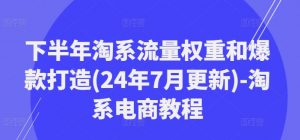 下半年淘系流量权重和爆款打造(24年7月更新)-淘系电商教程-一米创业记