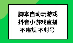 脚本自动玩游戏，抖音小游戏直播，不违规不封号可批量做【揭秘】-一米创业记