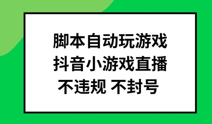 脚本自动玩游戏，抖音小游戏直播，不违规不封号可批量做【揭秘】-一米创业记