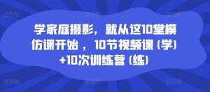 学家庭摄影，就从这10堂模仿课开始 ，10节视频课(学)+10次训练营(练)-一米创业记