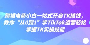 跨境电商小白一站式开启TK搞钱，教你“从0到1”学TikTok运营轻松掌握TK实操技能-一米创业记