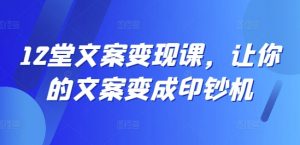 12堂文案变现课，让你的文案变成印钞机-一米创业记