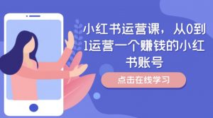 小红书运营课，从0到1运营一个赚钱的小红书账号-一米创业记