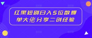红果短剧日入5位数爆单大佬分享二创经验-一米创业记