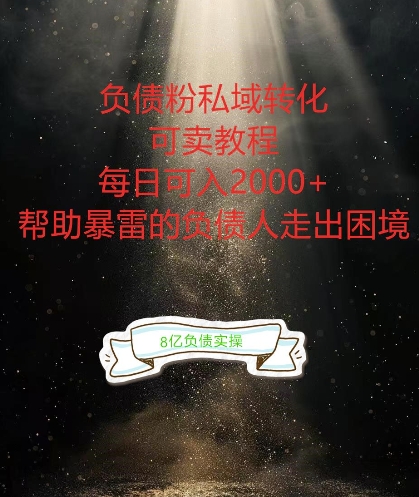 负债粉掘金计划，帮助负债者解决问题，债务规划，债务重组，最好的变现方式【揭秘】-一米创业记