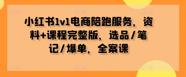 小红书1v1电商陪跑服务，资料+课程完整版，选品/笔记/爆单，全案课-一米创业记