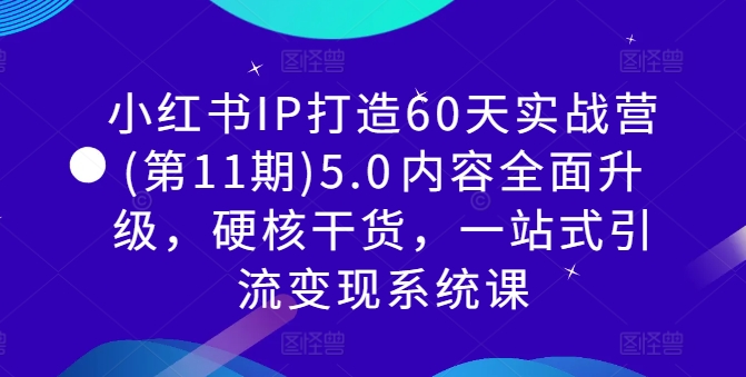 小红书IP打造60天实战营(第11期)5.0​内容全面升级，硬核干货，一站式引流变现系统课-一米创业记