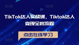 TikTok达人实战课，Tiktok达人变现全套流程-一米创业记