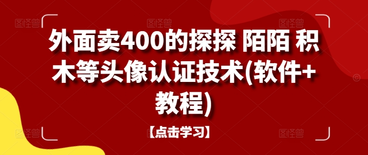 外面卖400的探探 陌陌 积木等头像认证技术(软件+教程)-一米创业记