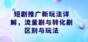 短剧推广新玩法详解，流量剧与转化剧区别与玩法-一米创业记
